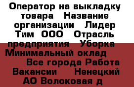 Оператор на выкладку товара › Название организации ­ Лидер Тим, ООО › Отрасль предприятия ­ Уборка › Минимальный оклад ­ 28 000 - Все города Работа » Вакансии   . Ненецкий АО,Волоковая д.